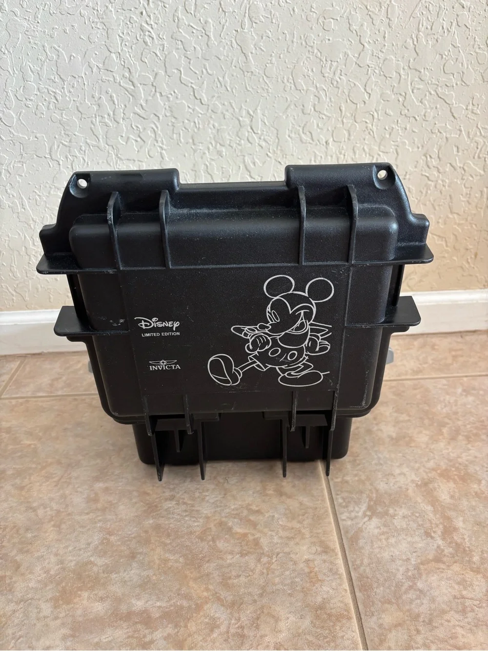 Invicta Black Hard Case with Gray Handle and Mickey Outline